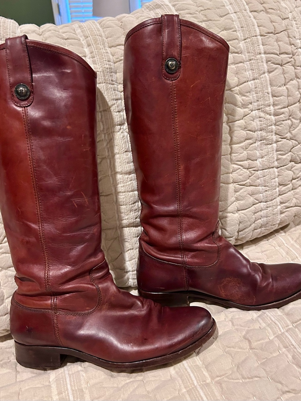 Frye leather boots with pull tabs size 7 1/2